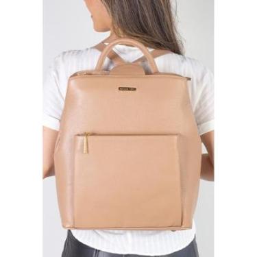 Imagem de Mochila bolsa slim couro liso antifurto Lavínia-Feminino