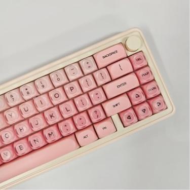 Imagem de ILYCHEEGAMI PBT Keycap HOA Peach Pink Semi-Permeable Matte Surface Applicable Mechanical Keyboard Switch (HOA-Peach Pink)