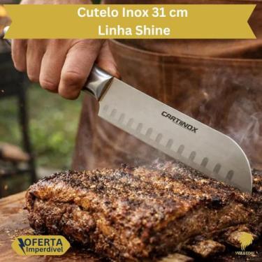 Imagem de Cutelo Faca Aço Inox Profissional Premium Cabo Reforçado Cozinha Açoug