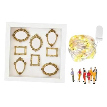 Imagem de Baoblaze Caixa de Silhuetas de Mini Museu DIY para Exibição de Memórias, Decoração para Casa, para Homens e Mulheres, Moldura de Madeira com Miniaturas, Moldura Branca