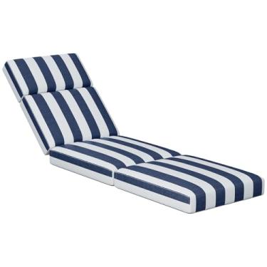 Imagem de Almofadas de espreguiçadeira para ambientes externos, 203 x 66 x 10 cm para móveis ao ar livre - Almofada de substituição à prova d'água para sala de estar e pátio, almofada grossa resistente ao