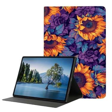 Imagem de DHEEBFWE Capa para Samsung Galaxy Tab A11 Plus/A9 Plus 28 cm 2025/2023, capa fina de couro PU leve com despertar/hibernar automaticamente, ângulos de visualização ajustáveis. Girassol