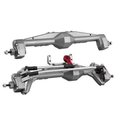 Imagem de Peças de carro RC compatíveis com Axial para Capra 1.9 para UTB AXI03004 F9 para Wraith 90018 RR10 1/10 RC Crawler Upgrade Part Metal Front and Rear Portal Axle(cinza, dianteiro e traseiro)