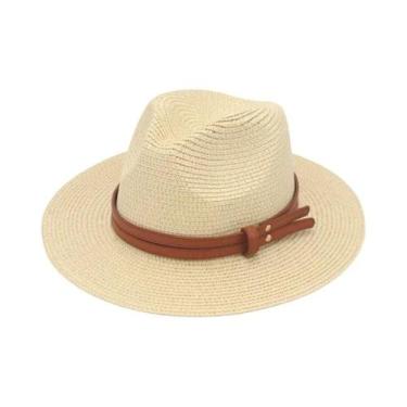 Imagem de Chapéu De Palha Feminino De Verão Respirável Estilo Panamá Jazz Acessó