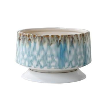 Imagem de Vaso de cerâmica para plantas domésticas, vaso circular raso com orifícios de drenagem, vaso de base removível (pequeno)