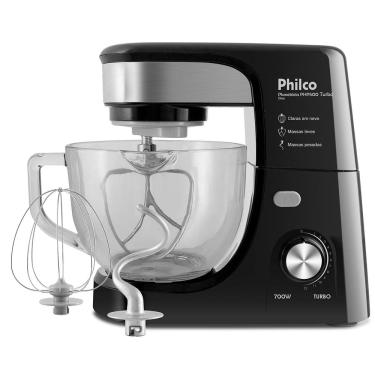 Imagem de Batedeira Planetária Philco PHP500P Turbo Glass Preta 700W