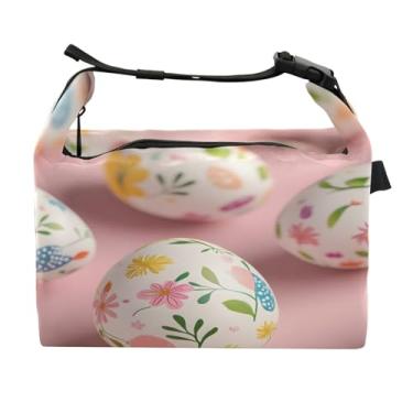 Imagem de STAYTOP Lancheira colorida de ovos de Páscoa 3D com fivela de alça, lancheira isolada para meninos e meninas, lancheira térmica para trabalho escolar