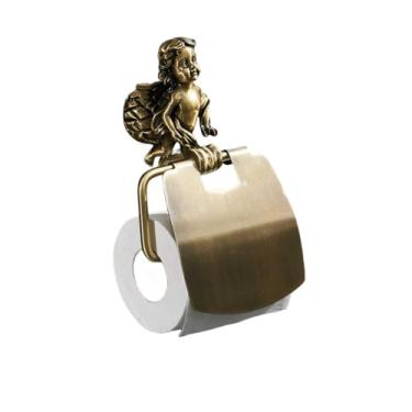 Imagem de Conjunto de acessórios de hardware de banheiro dourado, anel de toalha e gancho de roupão, suporte de papel higiênico, barra de toalha, suporte de escova de vaso sanitário, suporte de papel