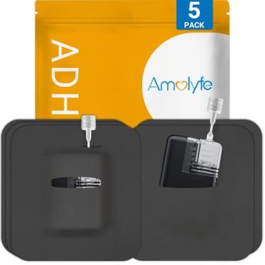 Imagem de Amolyfe Capa adesiva Tandem Mobi, pacote com 5 adesivos de bolso para bomba de insulina Tandem Mobi, à prova d'água e hipoalergênica, capa overpatch, 10 dias de uso, preta