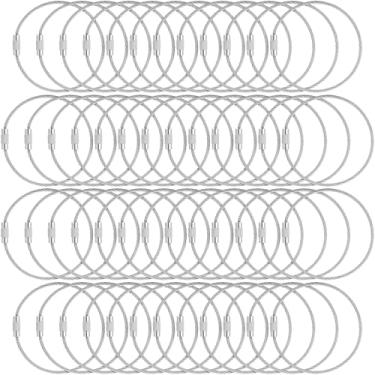 Imagem de BlueCosto Cabo para chaveiro - 2 mm de espessura de aço inoxidável com trava de parafuso seguro para pendurar etiquetas de bagagem e chaves de organização, Pacote com 50, One_Size