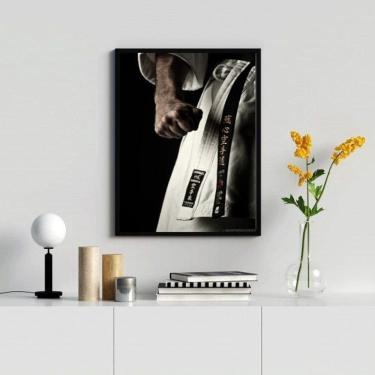 Imagem de Quadro Decorativo Karatê 45x34cm - Madeira Preta