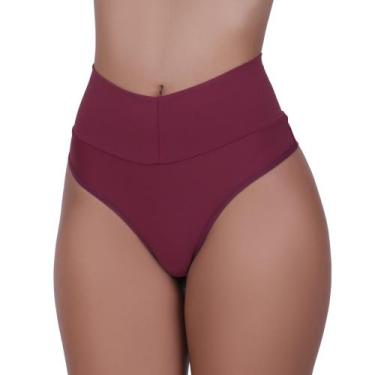 Imagem de Calcinha Fio Duplo e Cós Alto Microfibra Pós Parto- c8 BEBEL, Vinho, G