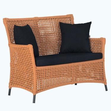 Imagem de 1 Sofá área Externa Igapó Alumínio Preta Corda Náutica E12 Terra Cota