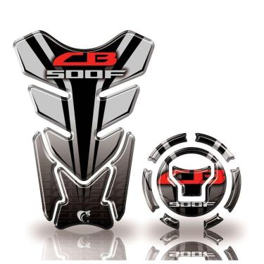 Imagem de Adesivo Protetor Tanque E Bocal Honda Cb 500F + 2018 Vermelho E Preto