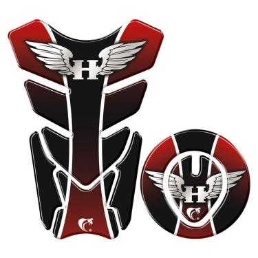 Imagem de Protetor Tanque E Bocal Adesivo Moto Honda Asa Até 2017 Vermelho