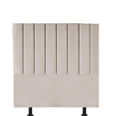 Imagem de Cabeceira Estofada Carla 90cm Solteiro Para Cama Colchão Box Quarto Corino Bege - Aurora Line