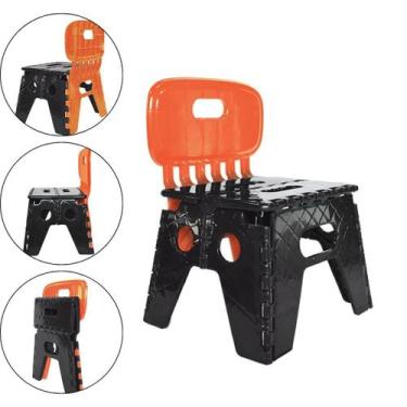 Imagem de Banco Banquinho com Encosto Dobrável de Plástico Resistente - Arqplast