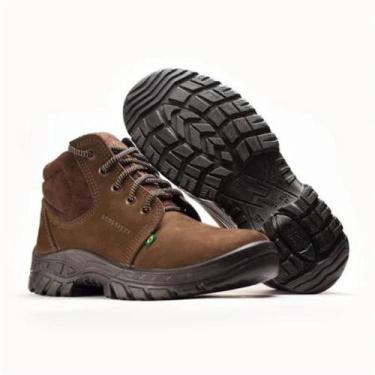 Imagem de Nobuck Botina Bota Segurança Bico Pvc Café Ecosafety 139, 38