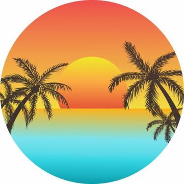 Imagem de Painel de Lona Praia Por do Sol Tardezinha - Fabrika De Festa, 160x160