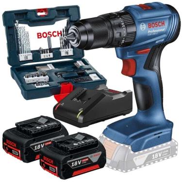 Imagem de Parafusadeira de Impacto 65NM Brushless com 2 Baterias 4,0AH Carregador Bivolt e Estojo 41 Peças BOSCH