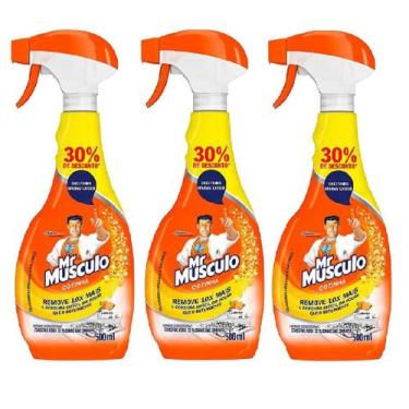 Imagem de Kit 3 Desengordurantes Mr Músculo Laranja 500ml 10x Ação - Mr. Músculo
