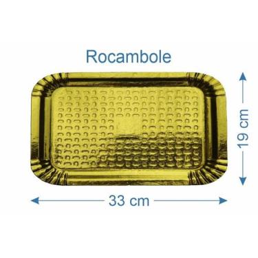 Imagem de 20 Bandeja de Bolo Rocambole Laminado Dourado - AAZ