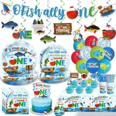 Imagem de Conjunto de decorações de aniversário cocomigo O Fishally One, 201 uni