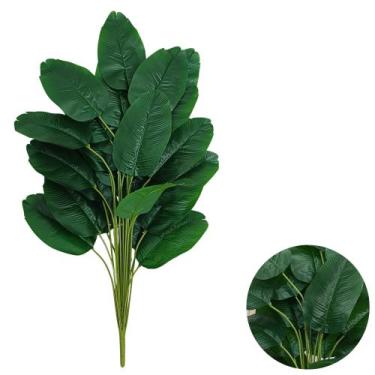 Imagem de Bananeira Artificial Grande 24 folhas 88cm Decorativa Casa - Intcomerc