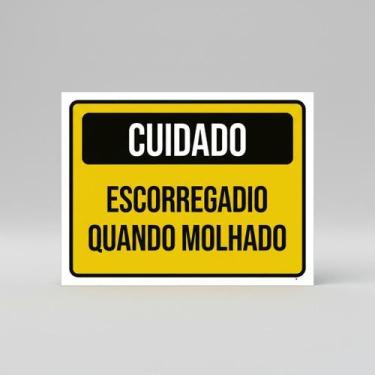 Imagem de Placa Acm Escorregadio Quando Molhado 18X23 - Sinalizo