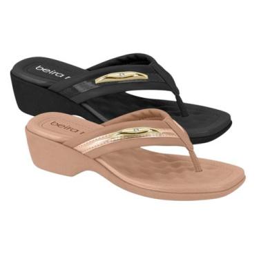 Imagem de Tamanco Chinelo Feminino Anabela Beira Rio, Nude, 38