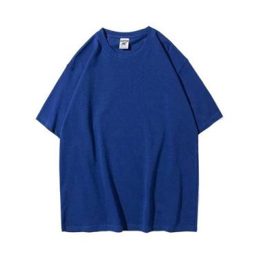 Imagem de Camiseta Masculina Oversized De Algodão 9.9oz, Alta Qualidade, Manga C
