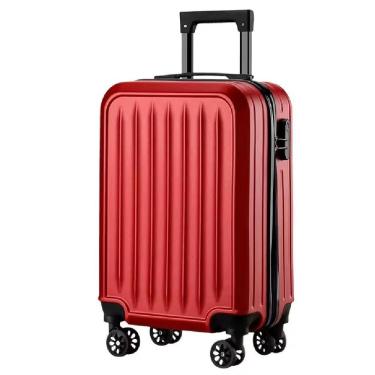 Imagem de Mala De Viagem Padrao Anac 4 Rodinhas 360 Bolsa Bordo Pequena Executivo Aviao Cadeado Vermelha