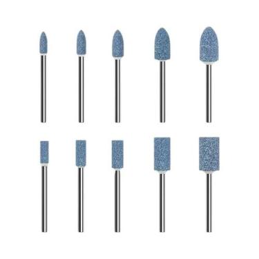 Imagem de Conjunto De 10 Peças De Pontas Abrasivas De Pedra Montadas Com Haste D