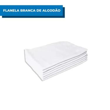 Imagem de Flanela Branca Algodão 28x38cm com 6 Unidades Caebi, Branco