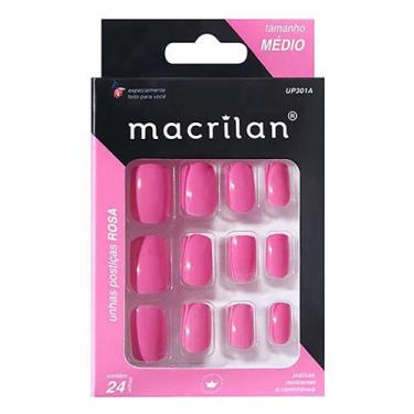 Imagem de Unhas Postiças Macrilan Tamanho Médio, Rosa - UP301A