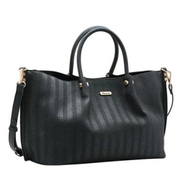 Imagem de Bolsa Chenson Grande Feminina Tressê Elegance 3485275 Cor:Preto, Preto