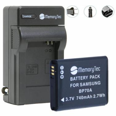 Imagem de Kit Bateria BP70A MemoryTec + Carregador Compatível com Samsung