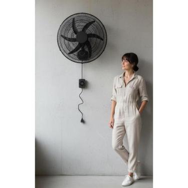 Imagem de 2x Ventilador Parede 50cm 6 Pás Potente 3 Vel 127V Preto - Congratulat