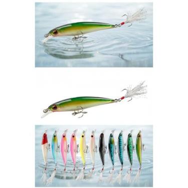 Imagem de Kit 10 Iscas Artificiais Peixe Grande Pescarias Lazer - Congratulation