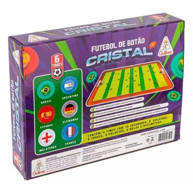 Imagem de Jogo Futebol de Botão Cristal Caixa com 6 Times Seleções Mundial 0350 