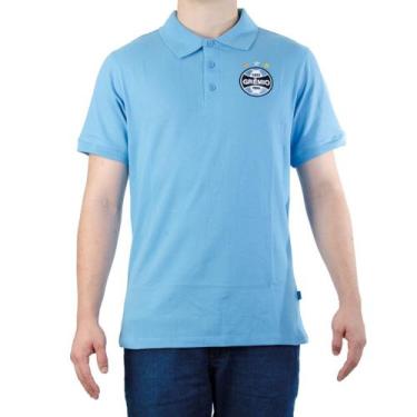 Imagem de Camiseta Polo Piquet Masculina Grêmio - Surf Center, M, Azul, Homem