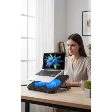 Imagem de Cooler Notebook Ajustável LED Preto 10-17" Conforto - Congratulations 
