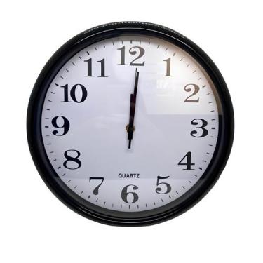 Imagem de Relógio de Parede Decorativo 30cm Preto Quartz Estilo Moderno Silencio