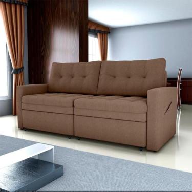 Imagem de Sofá Cama 3 Lugares casal 2,20 mts Bouclê Nayla Matrix, BOUCLE MARROM