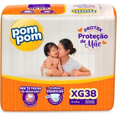 Imagem de Fralda Pom Pom Protek Proteção de Mãe Mega XG 38 Unidades