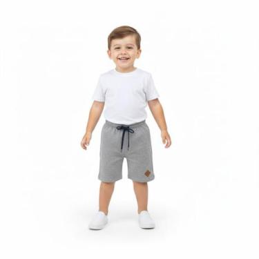 Imagem de Bermuda Bebê Menino Moletom Arrumadinhos, Cinza, 02