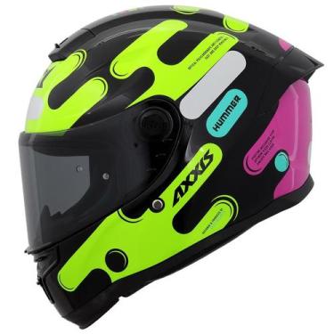 Imagem de Capacete Moto Feminino Axxis Hummer B Liquer Rosa Spoiler, Preto Amare