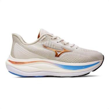Imagem de Tênis Mizuno Wave Skyway Feminino, 40, Bege, Azul