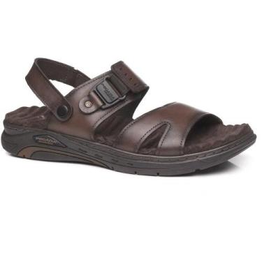 Imagem de Sandalia pegada em couro ref 134503 masculino, Marrom claro, 39