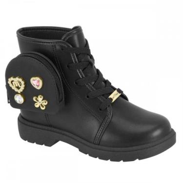 Imagem de Bota Molekinha 2164144 Coturno Menina Infantil, Preto, 32